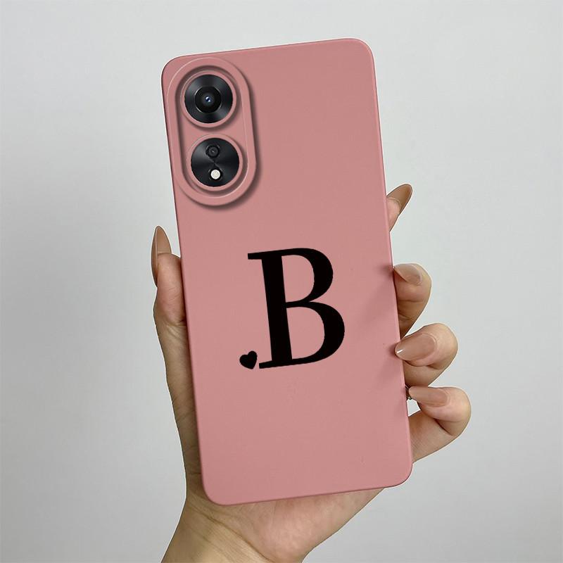 For OPPO A78 5G Case For oppo a78 5G Phone Case CPH2483 CPH2495 Cover Cute Initial Letters Square Silicone Shockproof Back Cover