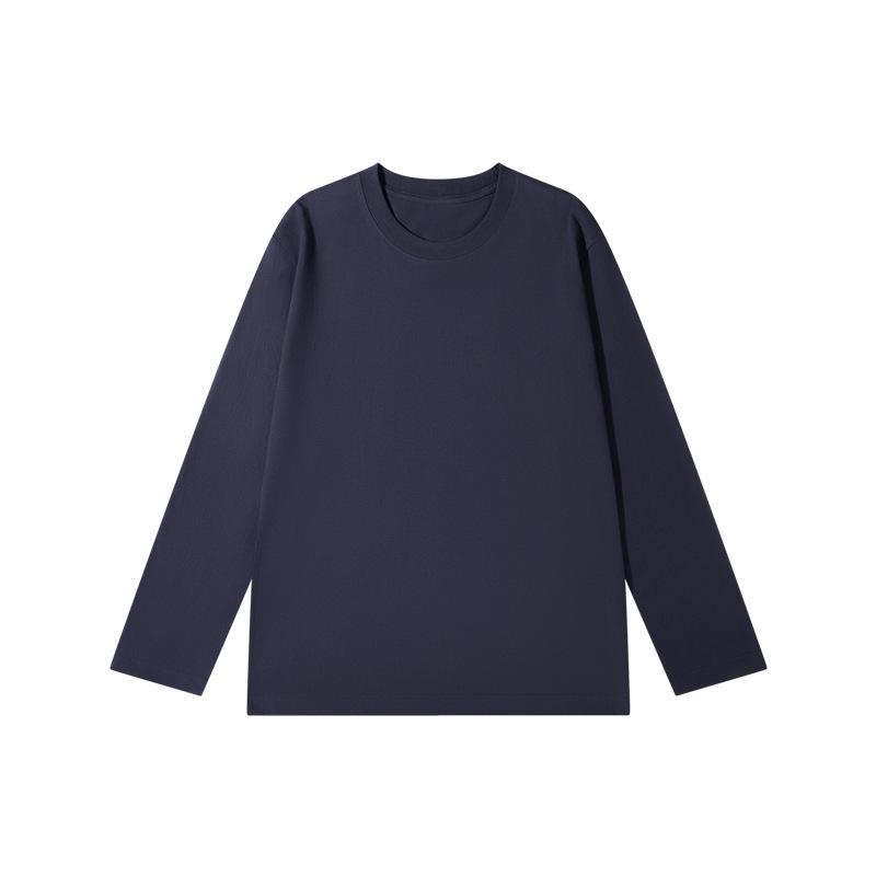 

Men s Solid Color Heavyweight Long-Sleeve Cotton T-Shirt, 2025 Autumn/Winter Collection, Loose Fit, Skin-Friendly. 4XL (185-210 lbs)