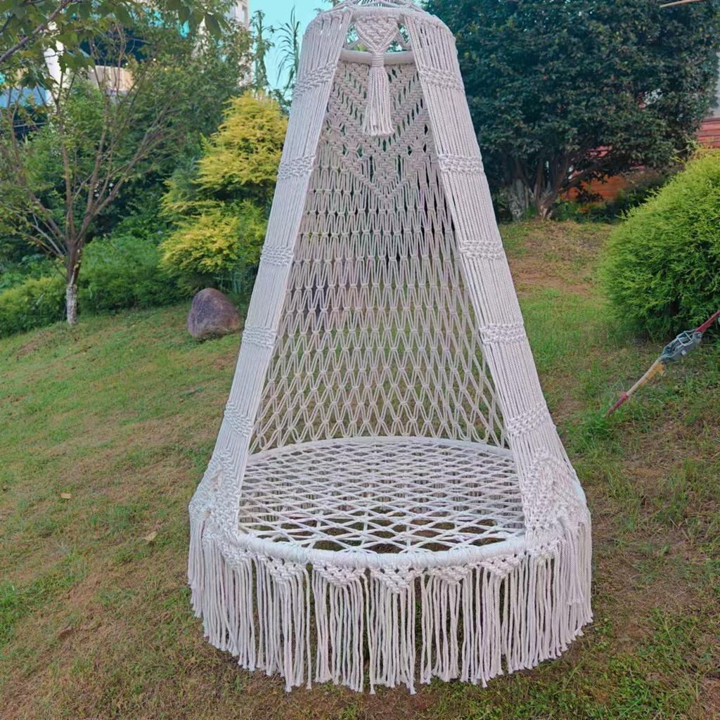 Bohemian Hand-Woven Indoor Hanging Chair Swing for Living Room Balcony Adult Hammock