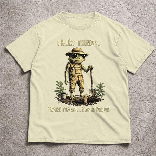 Funny Gardening Shirts For Unisex Unisex Summer Crew Neck Popular Tee Shirt Funny Frog I Bury Things Vintage Design Tshirts