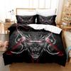 Dark Satanic Duvet Cover Set Satan Goat Inverted Pentagram Skull Bedding Set Full King Size Bed Set Bedroom Comforter Cover Set