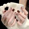Melanin-Friendly Leopard Print Cat Eye Nails - Autumn/Winter Collection, High-End Whitening, Simple Daily Wear 
