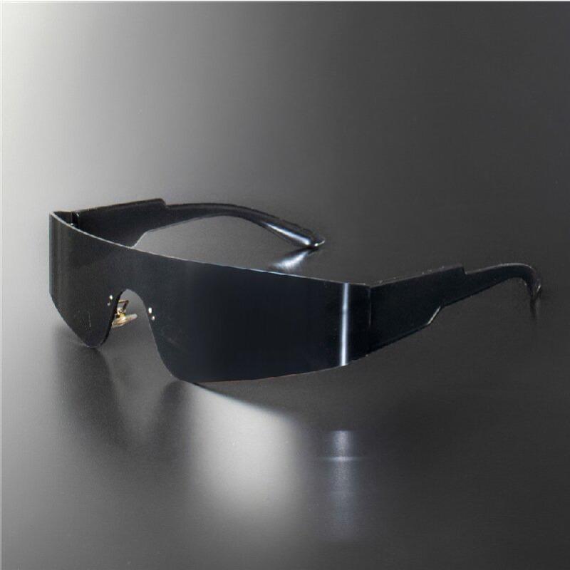 

Солнцезащитные очки в стиле панк с плоским верхом и щитком, женские, Y2K, мужские, зеркальные, цельные, 2000-е, 90-е, очки