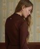 LOSSYROW Wave Stitch Half-Neck Long Sleeve Dark Brown