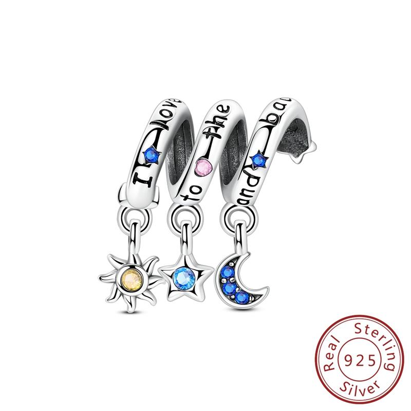 Real Copper Charms Luminous Firefly Butterfly Sunflower Pink Beads Fit Original Bracelet Women Birthday Diy Jewelry