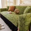 Jacquard Sofa Cover with Skirt Universal Full Coverage Stretch Slip Proof Fabric Couch Dust Protector