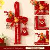New Red Horse Pendant Auspicious Flower Pendant Living Room Porch Decoration Happy New Year Home Decoration Ornaments
