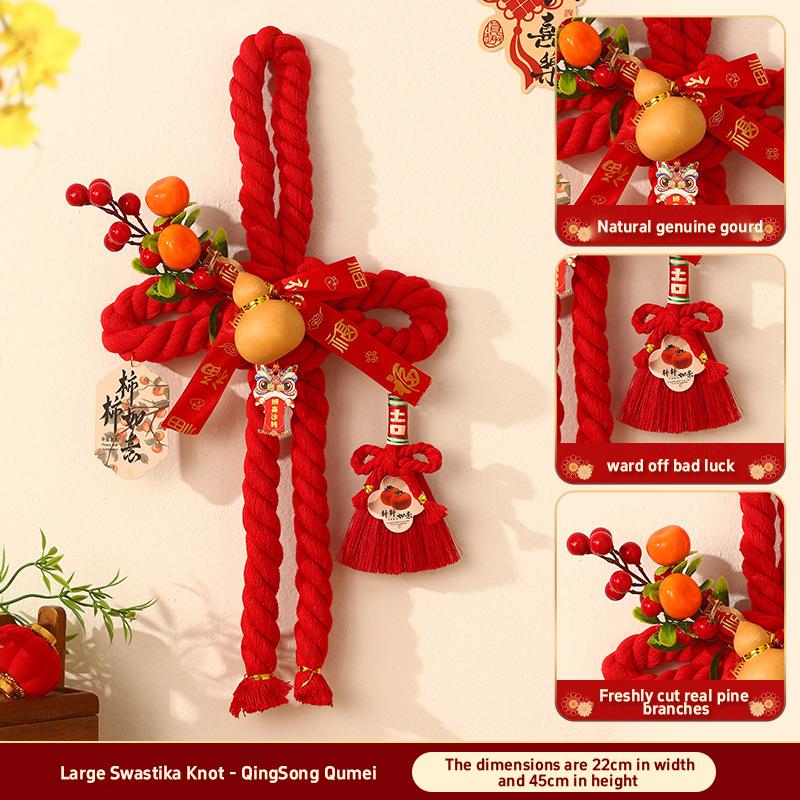New Red Horse Pendant Auspicious Flower Pendant Living Room Porch Decoration Happy New Year Home Decoration Ornaments