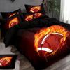Set Biancheria da Letto 3 Pezzi Rugby Football Americano Stampato 3D Copripiumino Accogliente Morbido Dimensioni King Queen Twin Regalo di Compleanno Decorazione Camera da Letto Ragazzi