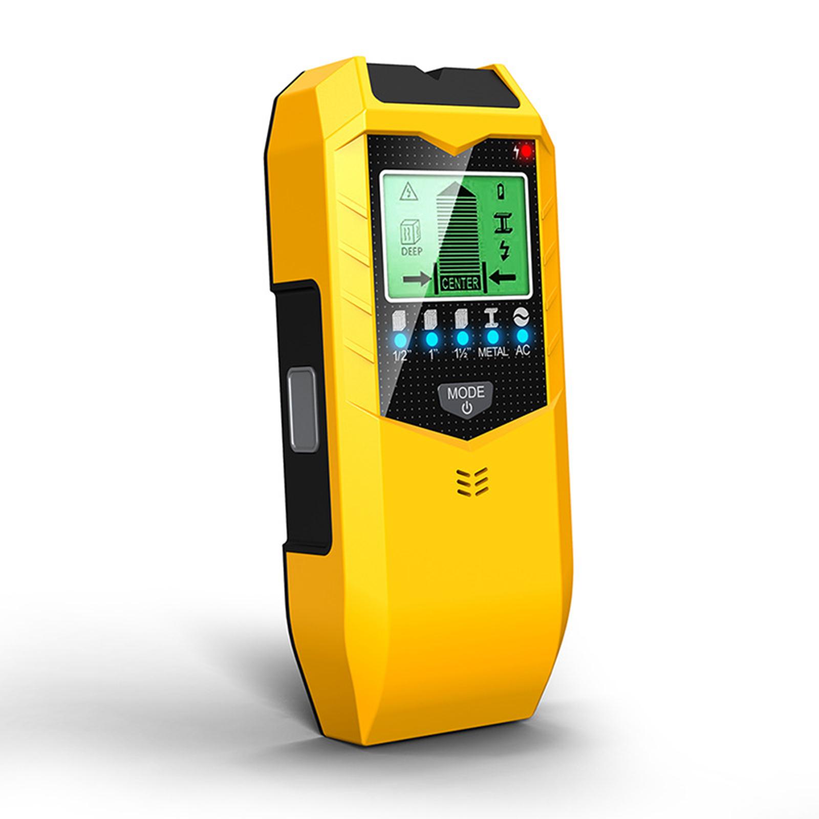

Настенный сканер Stud Finder Электронный детектор гвоздиков 5 в 1 с ЖК-дисплеем HD, используемый для обнаружения жёлтый