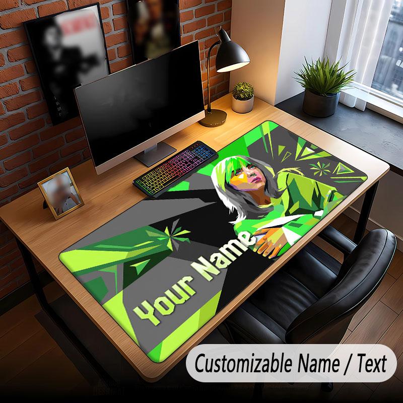 Custom Name Extended Mouse Pad,Billie Eilish Gaming Desk Mat For Home Office Desktop Decor