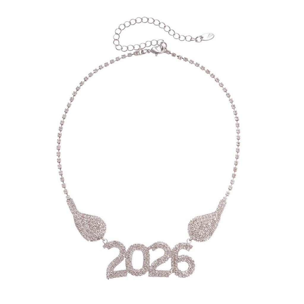 Elegante Geometrische Wassertropfen Anhänger Pulloverkette - 2026 Neujahrs-Halskettenset