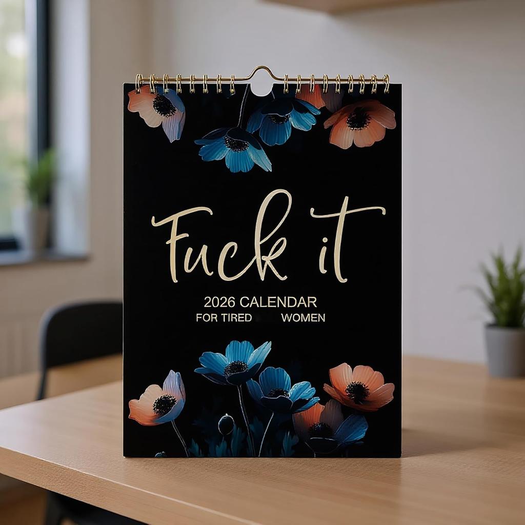 Fu-ck It 2026 Calendar for Tired Women, 2026 Fuck It Wall Calendar for Tired Women, Humor Hanging Month Calendar,Hanging Calendar for Home