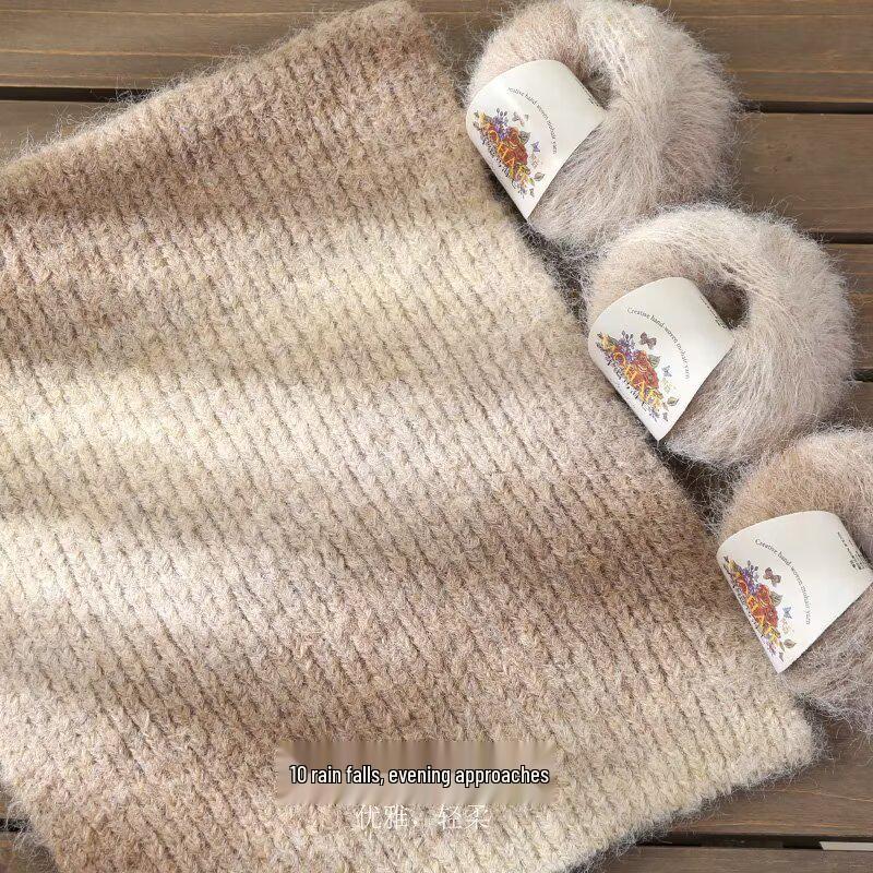 Filato in Lana Alpaca Mohair Seta Tinta Unita per Lavorare a Maglia a Mano Maglioni, Sciarpe e Sciarpe