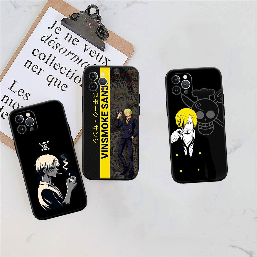 FM43 One Piece Sanji Soft Shell Phone Case for iPhone 16 15 14 13 12 Pro Max Plus Mini