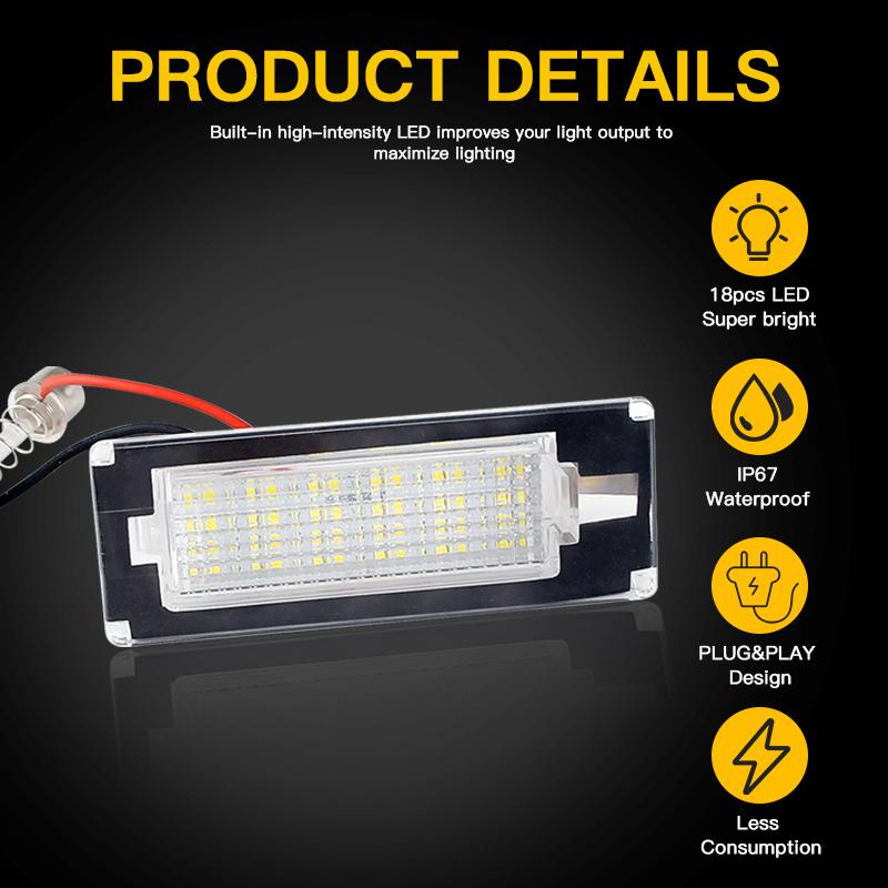 LED License Plate Lights Number Plate Lamps For Fiat Ducato Bus box Peugeot Boxer Bus box Citroen Jumper Bus box Lancia Ypsilon