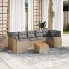 VidaXL Garden Lounge Set with Cushions 8 Pcs Beige Braided Resin 3224036