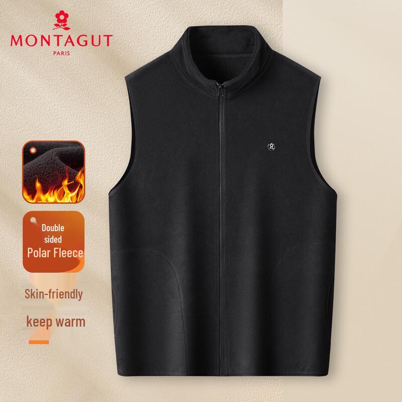 

MONTAGUT Men s Double-Sided Fleece Stand-Collar Vest XL