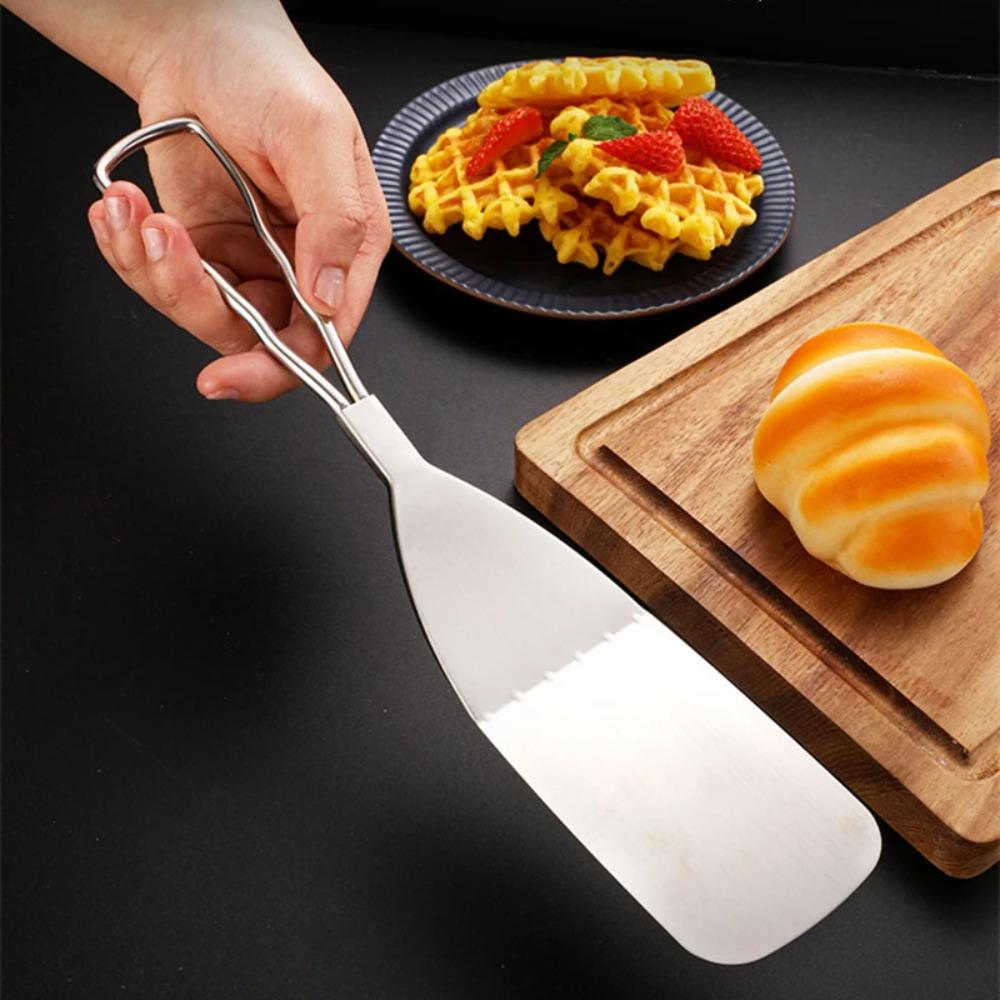 Stainless Steel Cake Spatula Rectangle Head Barbecue Shovel Household Cooking Shovel Teppanyaki