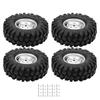 RC Tires, 110 Scale RC Wheels, Non-Slip, for Crawlers and Trucks, Set of 4, with Hubs, Ideal for Off-Road Racing, Endurance Races, Camping, Parties,