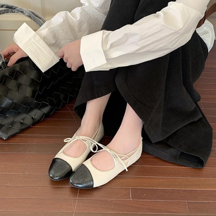 Soft-soled French with skirt fairy style 2025 ballet shoes are versatile and not tired of feet, gentle evening shoes, single shoes, female tide