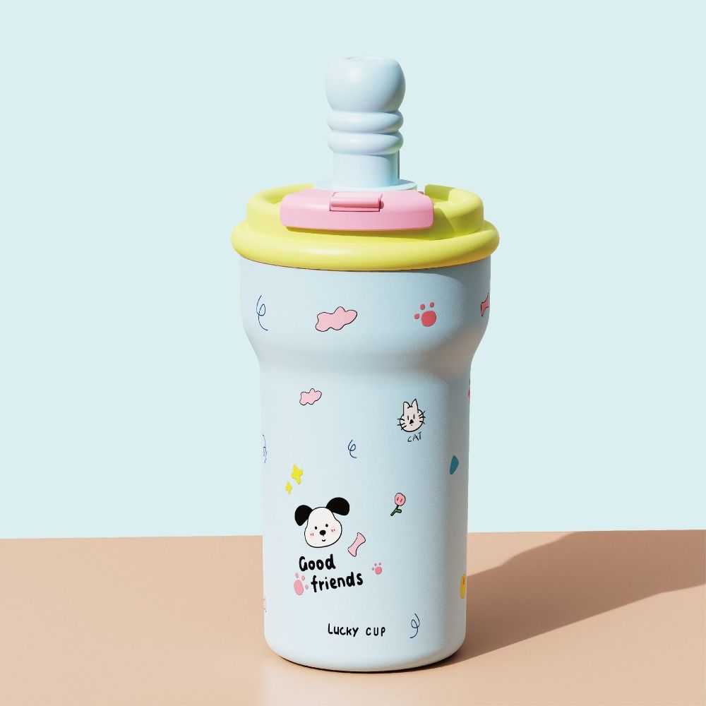 Cartoon Insulated Cup 600ml Water Mug Cute Vacuum Cup