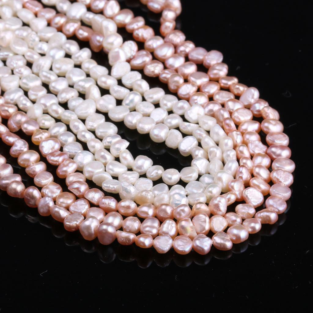 1String, Natural Freshwater Pearls, 3-4 Mm Nugget Pearl Beads for Jewelry Making DIY Necklace Supplies, Birthday Party Gifts for Women, 36cm