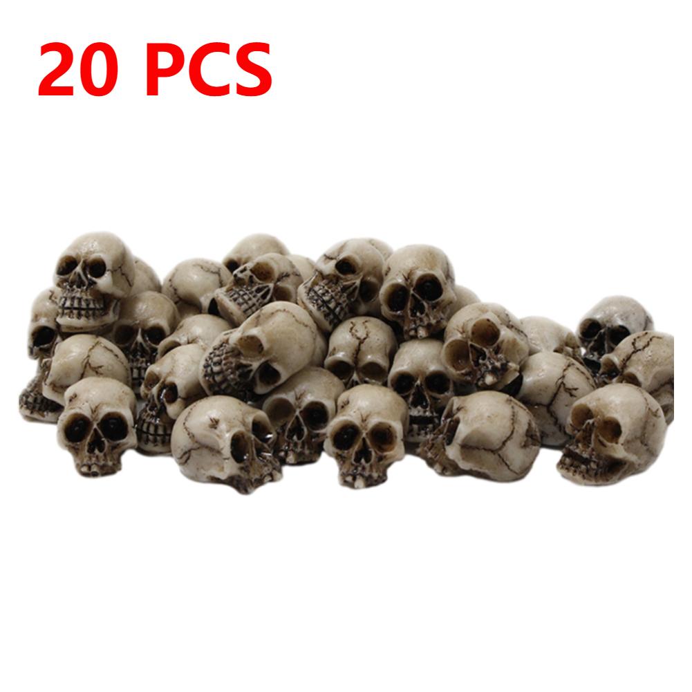 20-60Pcs Decorative Skull Model Collectable Halloween Miniature Skulls Heads Decorative Festival Theme Party Haunted House Decor