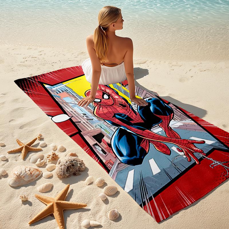 Spider-Man Beach Towel Outdoor Camping Beach Towel for Vacation Swim Outdoor Pool Absorbent Bath Towel