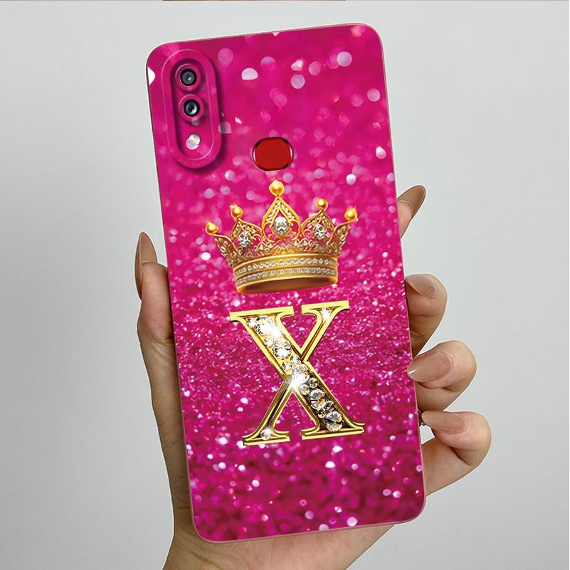 

Case For Samsung Galaxy A10s A107F A10 A105F Crown Letter Couple Soft Liquid Silicone Back Cover For Samsung M01s SM-M017F Funda Galaxy M01s