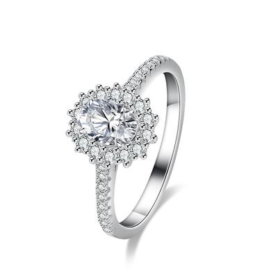 Special-shaped D Color Moissanite Ring for Women S925 Sterling Silver 1ct Pigeon Egg Ring Engagement Ring Wedding Ring Gift for Girlfriend