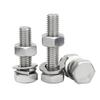 Stainless Steel M8 Hex Fully Hex Thread Flat Lock Washers Kit Bolts, Threaded, Bolts, Nuts, (M8x20mm, 10-Pack)