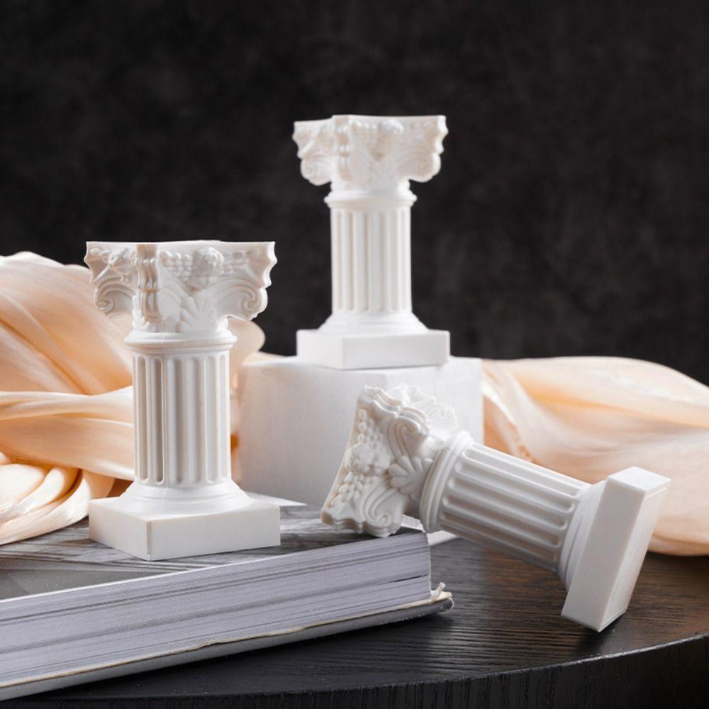 Home Decor Classical Architecture Miniature Roman Column Handicraft Photography Props Candlestick