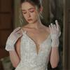 Eleganti Guanti Corti in Pizzo da Sposa Accessorio Sposa per Cerimonie in Chiesa all'Aperto in Giardino