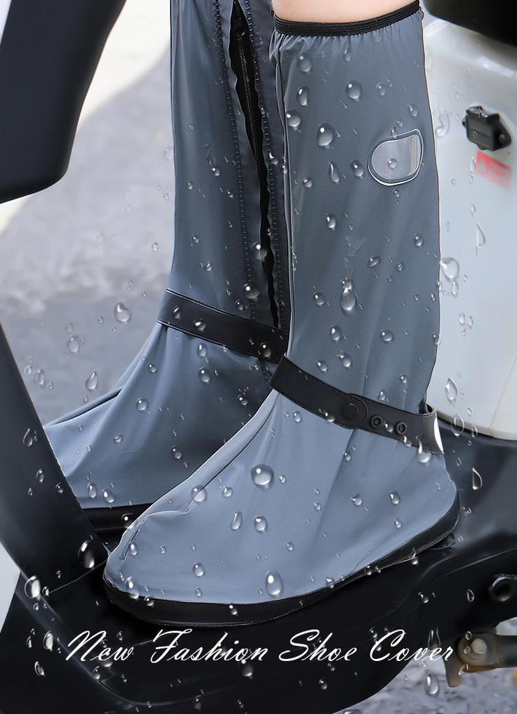 Hightop Zippered Waterproof Covers Shoe Wearresistant Rainproof Antislip Motorcycle Rain Boots