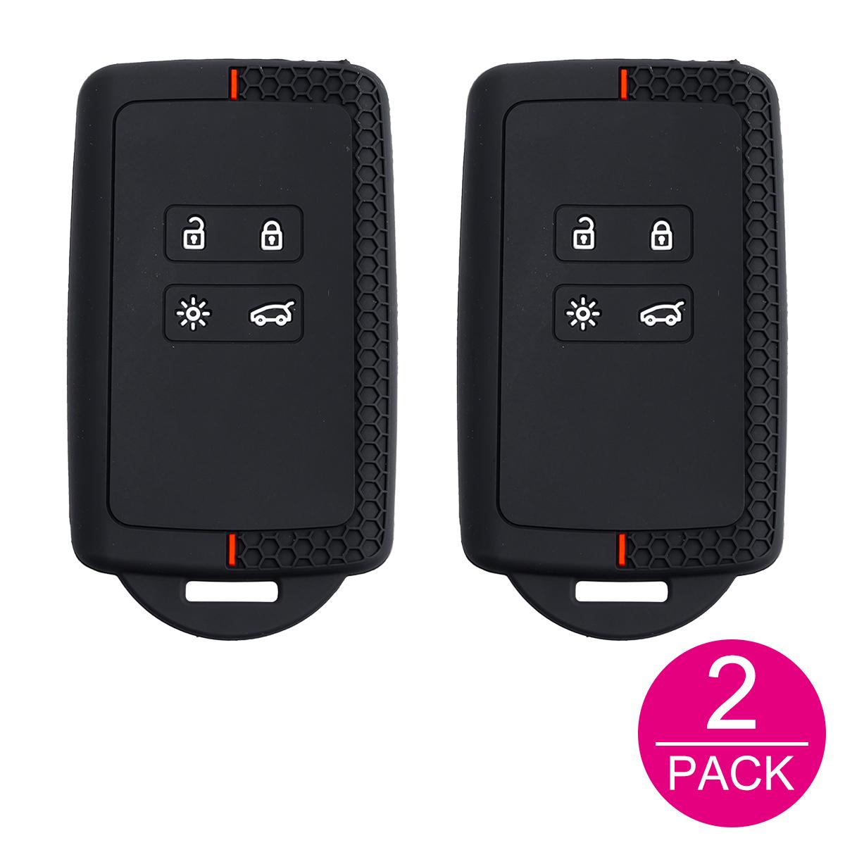 

2x Silicone Car Key Fob Cover Case Holder Keychain For Renault Captur Clio Arkana XM3 Kiger Austral Megane E-Tech Koleos Megane