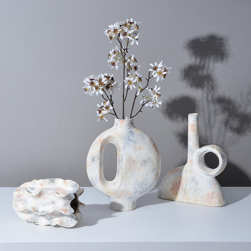 Retro New Chinese Ceramic Vase Decorations Ornaments Porcelain Vase with Flower Arrangement and Hydroponics in Porch TV Cabinet