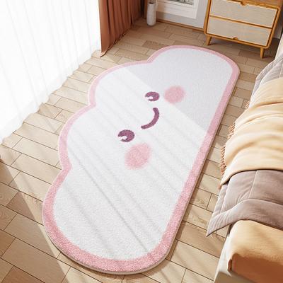 Cute Home Cartoon Imitation Cashmere Carpet Children's Room Bedroom Bed Blanket Maiden Heart Cloud Printed Floor Mat