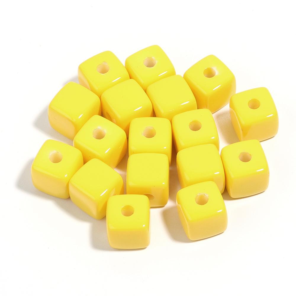10pcs/Lot Acrylic Square Shape Beads Baking Varnish Cube Spacer Bead for DIY Original Bracelet Necklace Charms Jewelry Making