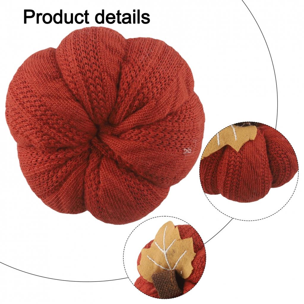 Soft Wool Fabric Decorative Pumpkins Knitted Pumpkin Ornaments