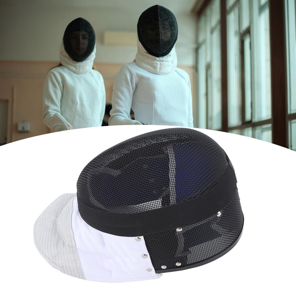 Fencing Sports Mask Fencing Protective Helmet with Padded Bib for Daily Practice and Competition Black