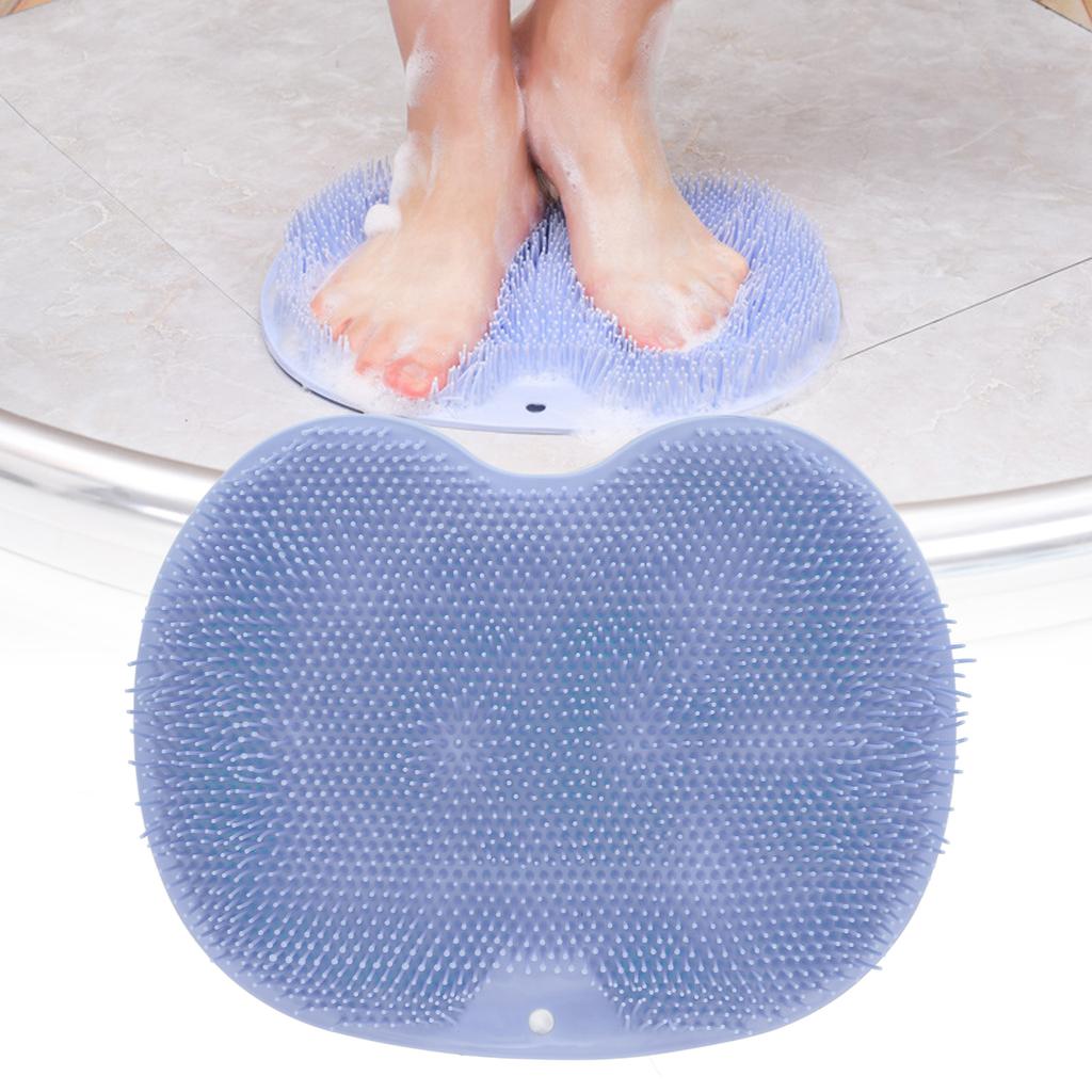 Multifunctional Shower Brush with Non Slip Suction Cup Soft Flexible Foot Body Scrubber for Bathroom