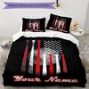 3PC Custom Name American Baseball Pride Bedding Set Duvet Cover Closure Includes 1 Duvet Cover & 2 Pillowcases for Bedroom