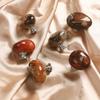 Durable Furniture Hardware Zinc Zinc Alloy Base Cabinet Pulls Agate Stone Wardrobe Handle  Storage Drawer