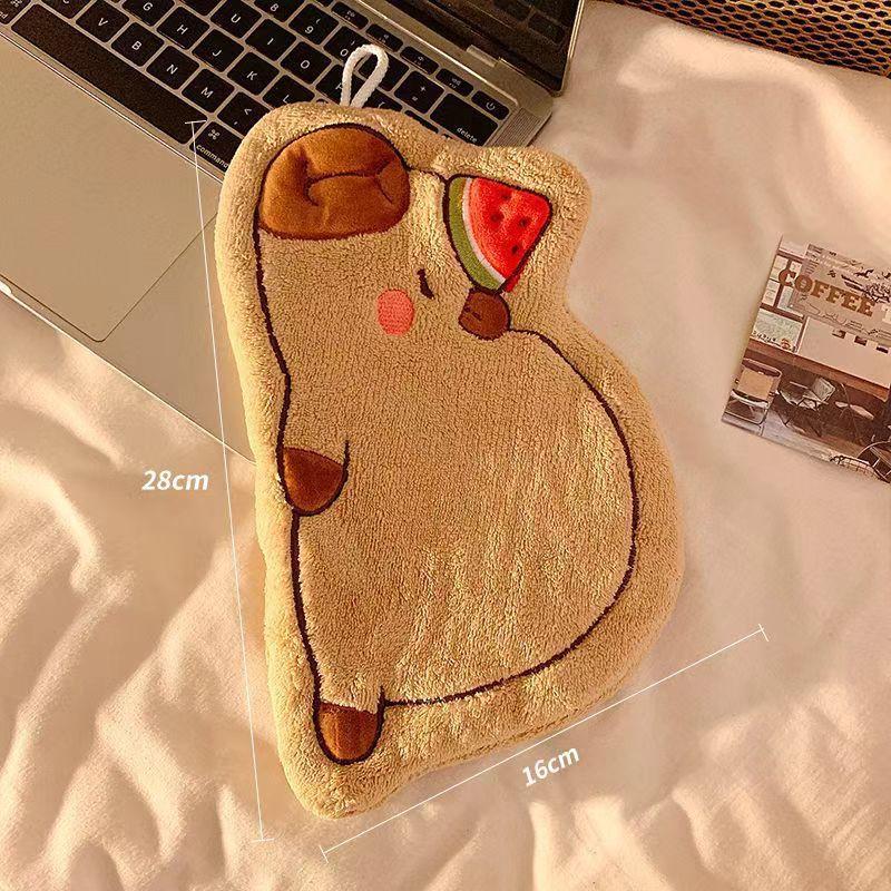 

Capybara Themed Kids Hand Towels Soft Absorbent Polyester Quick Drying For Kitchen And Bathroom