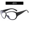 New Large Frame Frog Eyeglasses Fashionable Windproof Retro Slimming Sunscreen Korean Style Sunglasses for Men And Women