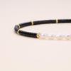 Black Stone Freshwater Pearl Necklace for Women [COAI]