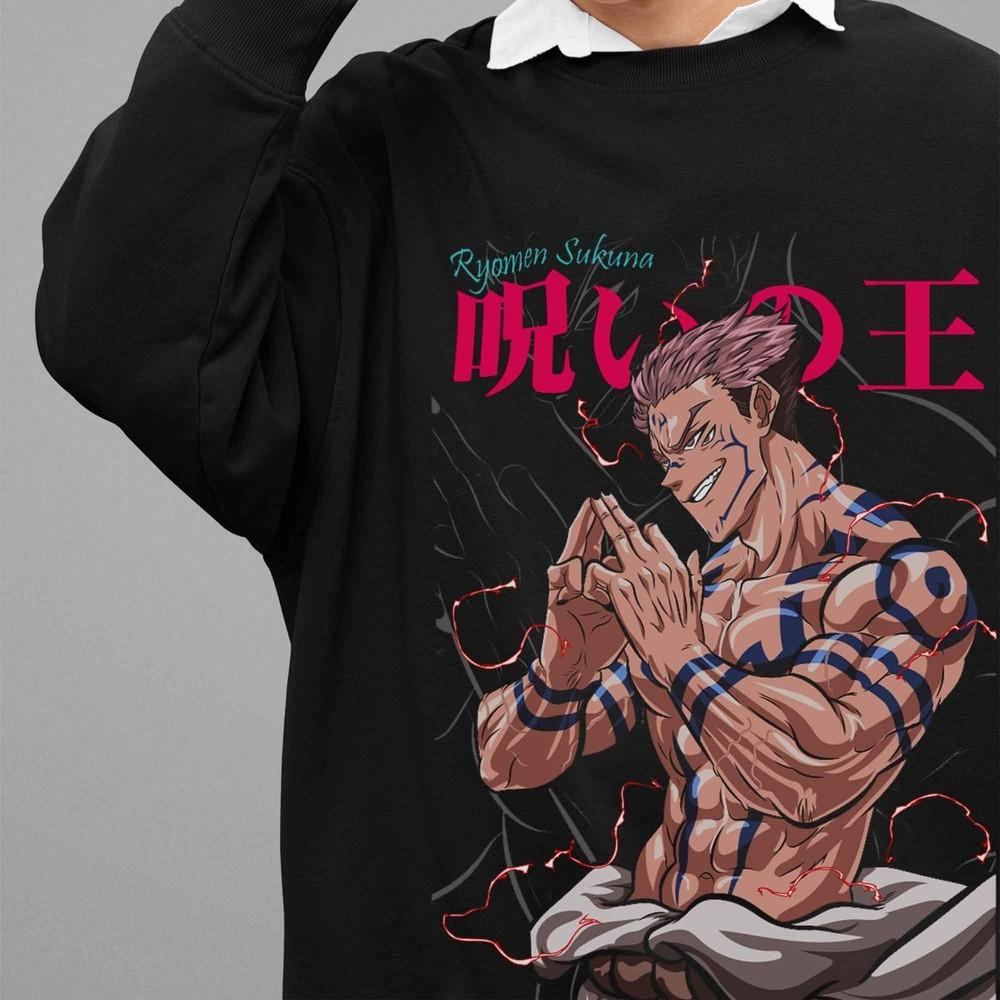 

Jujutsu Kaisen Sweatshirt Sukuna Sweater JJK Anime Pullover Gojo Satoru Yuji S