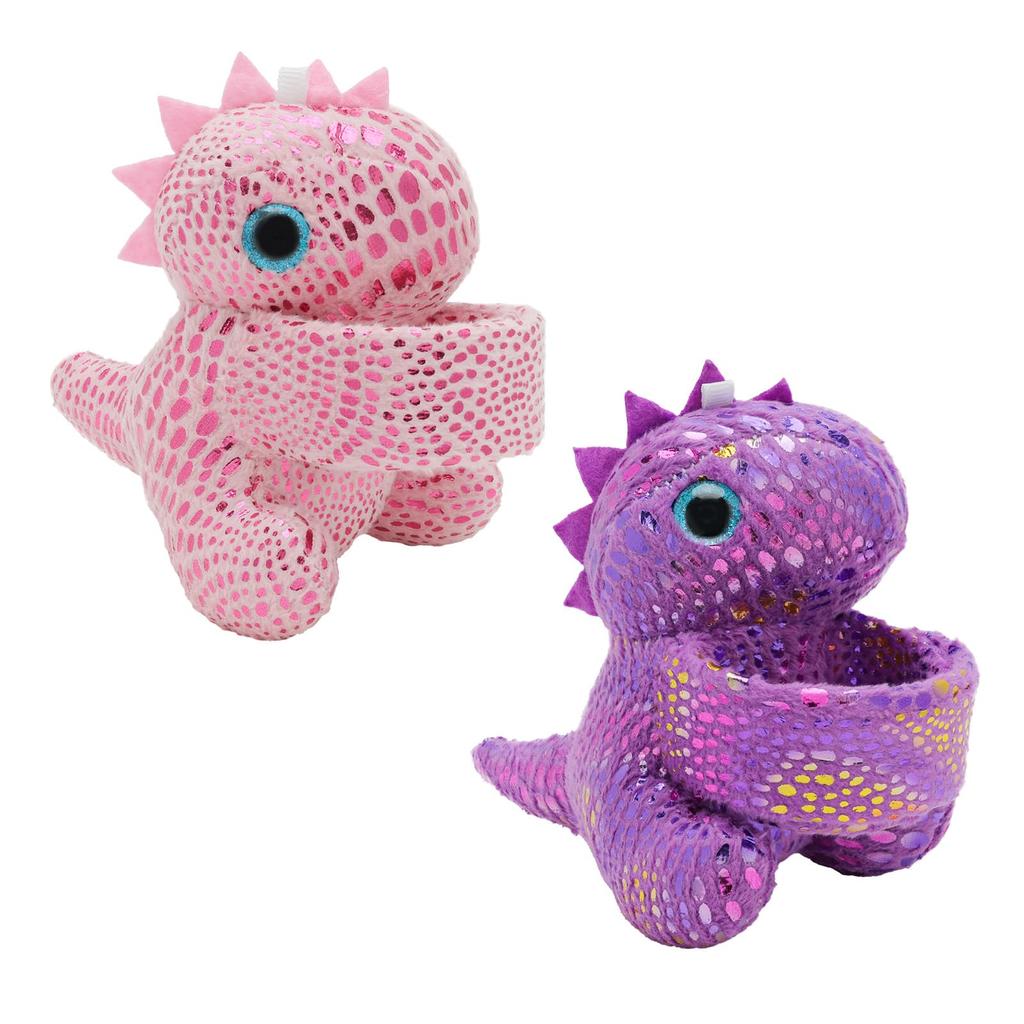 Onda Dakkosaurus Toy Set of 2, Snap Band Dinosaur Plush Bracelet, Educational Toy, Colors Unspecified, 2 Pieces