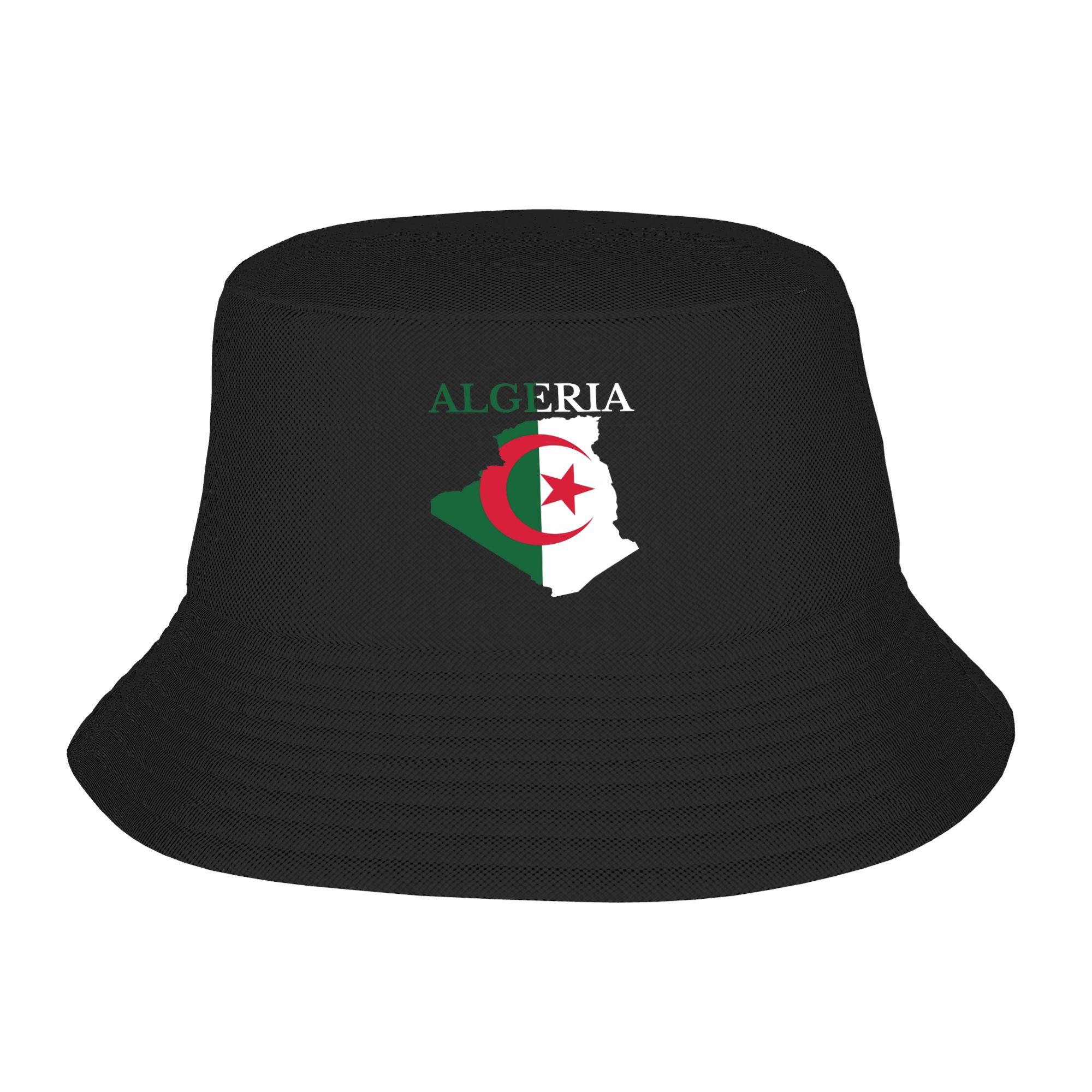 Yiran Dayang Hat Women's Flag Of Algeria Bucket Hat Hip Hop Fisherman Caps Soft Fold Fishing Visor Hats For Trendy Design Cap Cm